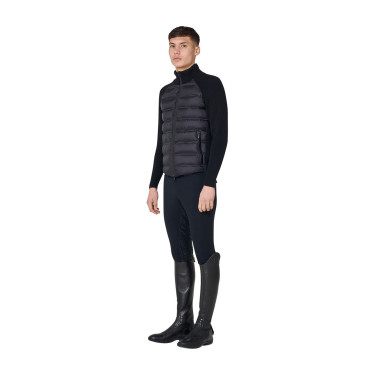 Giacca piumino uomo con maniche in maglia Equestro Giacca piumino uomo con maniche in maglia Equestro