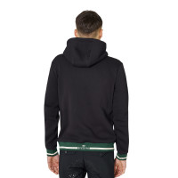 Felpa uomo con cappuccio e zip frontale Equestro Nero / verde abete