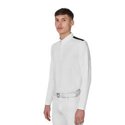 Polo concorso uomo maniche lunghe e inserti in mesh Equestro Polo concorso uomo maniche lunghe e inserti in mesh Equestro