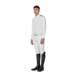 Polo concorso uomo maniche lunghe e inserti in mesh Equestro Polo concorso uomo maniche lunghe e inserti in mesh Equestro