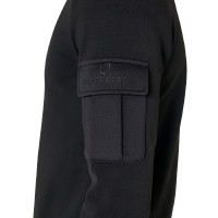 Felpa uomo collo alto in pile con zip a 3/4 Equestro Nero