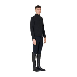 Felpa uomo collo alto in pile con zip a 3/4 Equestro Felpa uomo collo alto in pile con zip a 3/4 Equestro