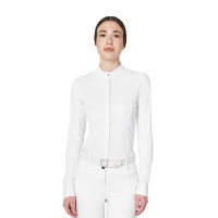 Polo concorso donna a camicia con inserti in mesh Equestro