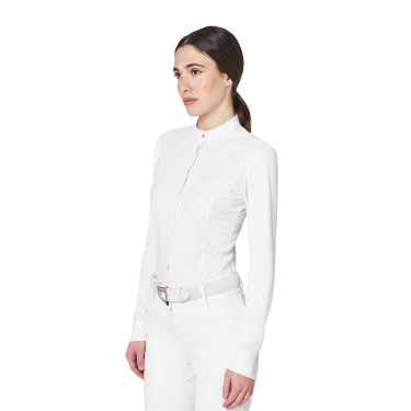 Polo concorso donna a camicia con inserti in mesh Equestro Polo concorso donna a camicia con inserti in mesh Equestro