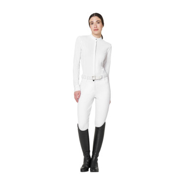 Polo concorso donna a camicia con inserti in mesh Equestro Polo concorso donna a camicia con inserti in mesh Equestro