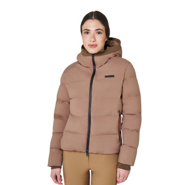 Giacca piumino donna con cappuccio Equestro Giacca piumino donna con cappuccio Equestro
