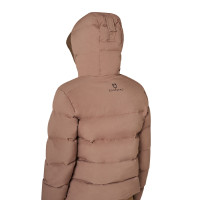Giacca piumino donna con cappuccio Equestro Marrone tabacco