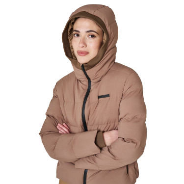 Giacca piumino donna con cappuccio Equestro Giacca piumino donna con cappuccio Equestro