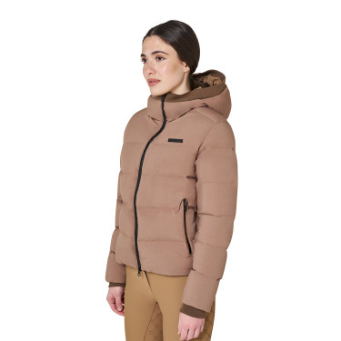 Giacca piumino donna con cappuccio Equestro Giacca piumino donna con cappuccio Equestro