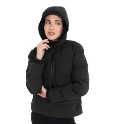 Giacca piumino donna con cappuccio Equestro Nero