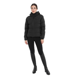Giacca piumino donna con cappuccio Equestro Nero