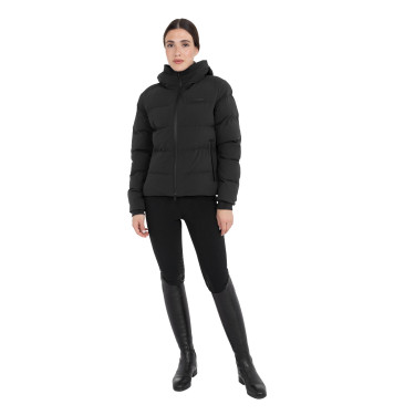 Giacca piumino donna con cappuccio Equestro Nero
