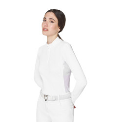 Polo concorso donna basic con inserti in mesh Equestro Polo concorso donna basic con inserti in mesh Equestro