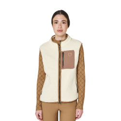 Smanicato donna in pile teddy con tasca frontale Equestro Smanicato donna in pile teddy con tasca frontale Equestro