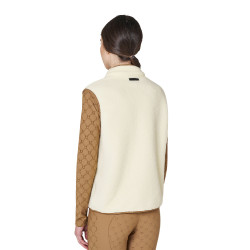 Smanicato donna in pile teddy con tasca frontale Equestro Smanicato donna in pile teddy con tasca frontale Equestro