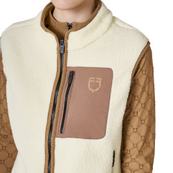 Smanicato donna in pile teddy con tasca frontale Equestro Smanicato donna in pile teddy con tasca frontale Equestro