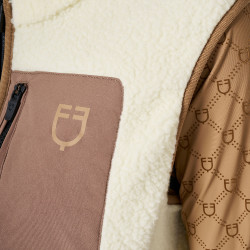 Smanicato donna in pile teddy con tasca frontale Equestro Smanicato donna in pile teddy con tasca frontale Equestro
