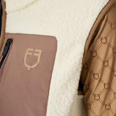 Smanicato donna in pile teddy con tasca frontale Equestro Smanicato donna in pile teddy con tasca frontale Equestro