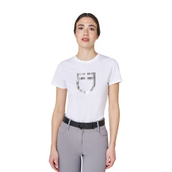 T-shirt donna con logo in lamina Equestro Bianco / argento
