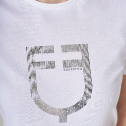 T-shirt donna con logo in lamina Equestro Bianco / argento