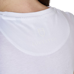T-shirt donna con logo in lamina Equestro Bianco / argento