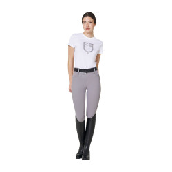 T-shirt donna con logo in lamina Equestro Bianco / argento