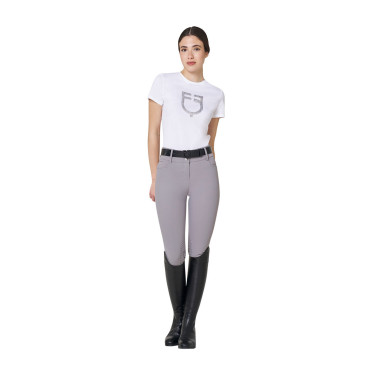 T-shirt donna con logo in lamina Equestro Bianco / argento