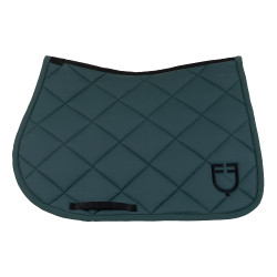 Sottosella da salto con trapuntatura a rombi e logo ricamato Equestro Verde abete / nero