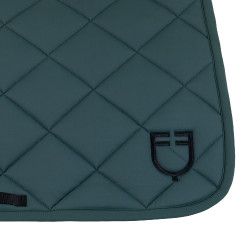 Sottosella da salto con trapuntatura a rombi e logo ricamato Equestro Verde abete / nero