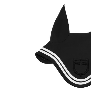 Cuffietta Double Stripes in tessuto tecnico Equestro Nero