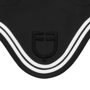 Cuffietta Double Stripes in tessuto tecnico Equestro Nero