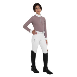 Polo da concorso bambina a manica lunga con strass Equestro bambino
