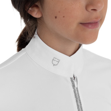 Polo da concorso bambina a manica lunga con strass Equestro bambino