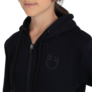 Felpa unisex bambini con cappuccio e zip frontale Equestro