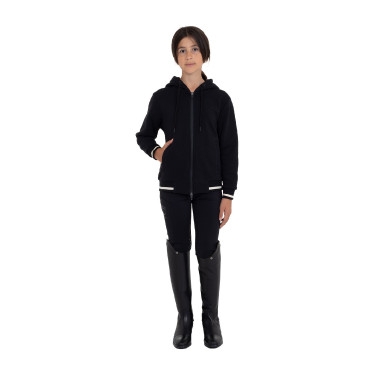 Felpa unisex bambini con cappuccio e zip frontale Equestro