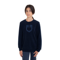 Felpa girocollo bambini unisex in pile Equestro Blazer marine Blu marino