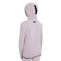 Felpa bambini unisex in pile con zip Equestro Viola feltrato