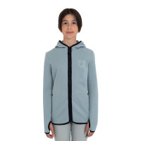 Felpa bambini unisex in pile con zip Equestro Grigio ardesia