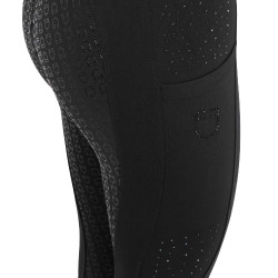 Leggings donna vita alta con passanti e strass Equestro