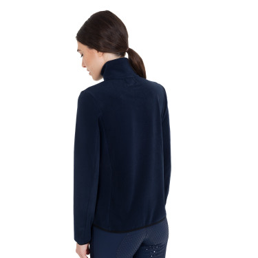 Felpa donna collo alto in pile con zip a 3/4 Equestro