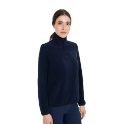 Felpa donna collo alto in pile con zip a 3/4 Equestro