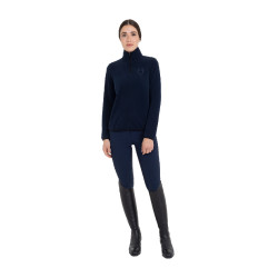 Felpa donna collo alto in pile con zip a 3/4 Equestro