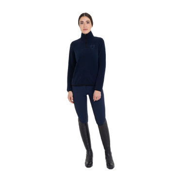 Felpa donna collo alto in pile con zip a 3/4 Equestro