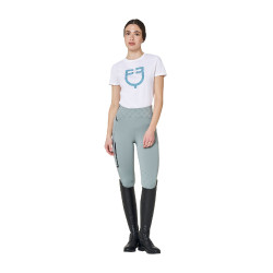 T-shirt donna con logo monogram effetto velluto Equestro