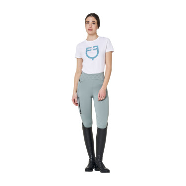 T-shirt donna con logo monogram effetto velluto Equestro