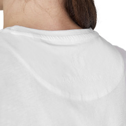 T-shirt donna con logo monogram effetto velluto Equestro Bianco / marrone tabacco