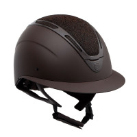 Cap Apocalypse donna calotta opaca e brillantini omologazione Astm F1163-23 Equestro Marrone caffè / marrone caffè