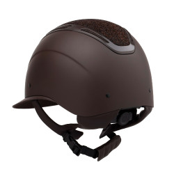 Cap Apocalypse donna calotta opaca e brillantini omologazione Astm F1163-23 Equestro Marrone caffè / marrone caffè
