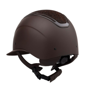 Cap Apocalypse donna calotta opaca e brillantini omologazione Astm F1163-23 Equestro Marrone caffè / marrone caffè