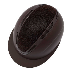 Cap Apocalypse donna calotta opaca e brillantini omologazione Astm F1163-23 Equestro Marrone caffè / marrone caffè